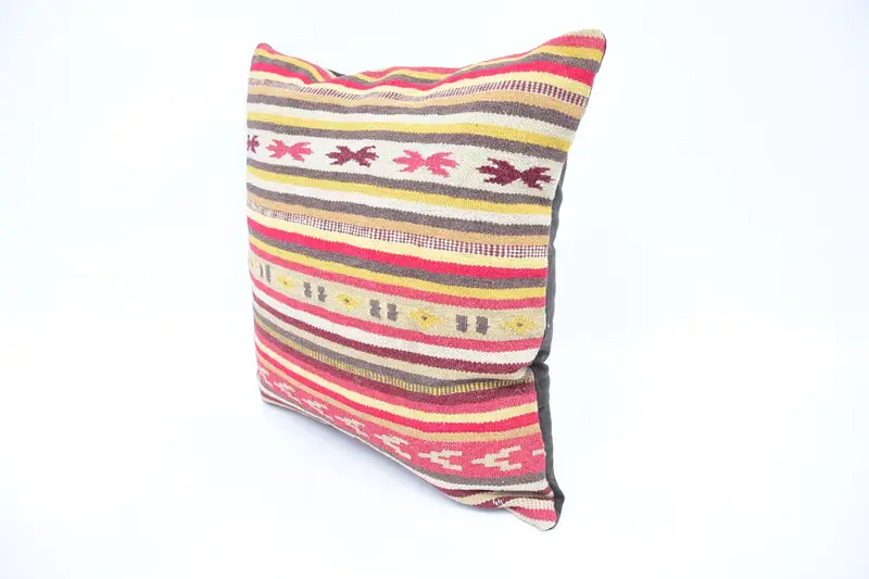 Pillow Sham, Turkish Rugs Cushion, Outdoor Cushion Case, Ethnical Kilim Rug Pillow, 20x20 White Pillow Case, Boho Pillow, Turkish Pillow - 4