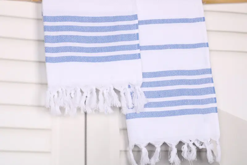 Turkish Hand Towel, 36x24 Cotton Herringbone Towel, Monogrammed Hand Towel, Wedding Gift Kitchen Towel, Baby Boy Gift, Personalized Dish Towel - 8