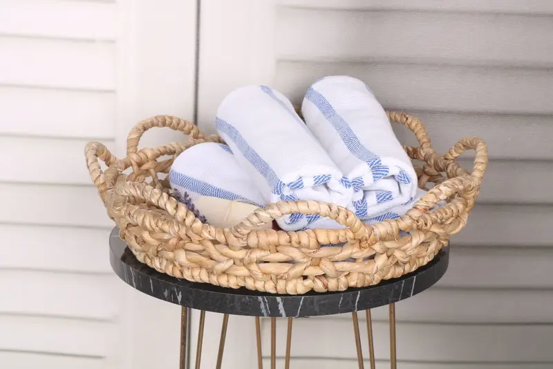 Turkish Hand Towel, 36x24 Cotton Herringbone Towel, Monogrammed Hand Towel, Wedding Gift Kitchen Towel, Baby Boy Gift, Personalized Dish Towel - 4