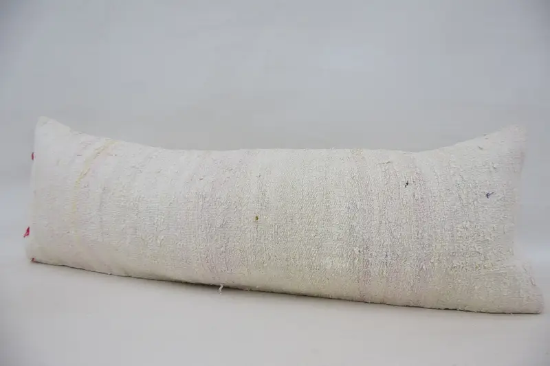 Couch Pillow Case, One Of A Kind Cushion Case, Pillow Case, Pillow for Couch, 16x48 White Pillow Case, Pillow for Sofa, Vintage Kilim Pillow - 5