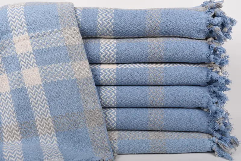 Turkish Cotton Throw Blanket, Woven Throw Blanket, 90x80 Cotton Striped Towel, Bachelorette Party Favors, Gift For Mom, Throw Blanket Couch - 1