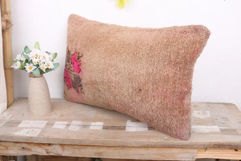 Outdoor Patio Cushion Case, Crochet Pattern Pillow Case, 12x20 Brown Pillow Sham, Pillow Sham, Kilim Cushion Sham, Pillow for Sofa, Antique Pillows - 4