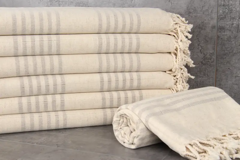 70x40 Linen Striped Towel, Cotton towel, Beach Towel Bulk, Yoga Towel, Bridesmaid Gift Towel, Bachelorette Party Favors Beach, Organic towel - 2