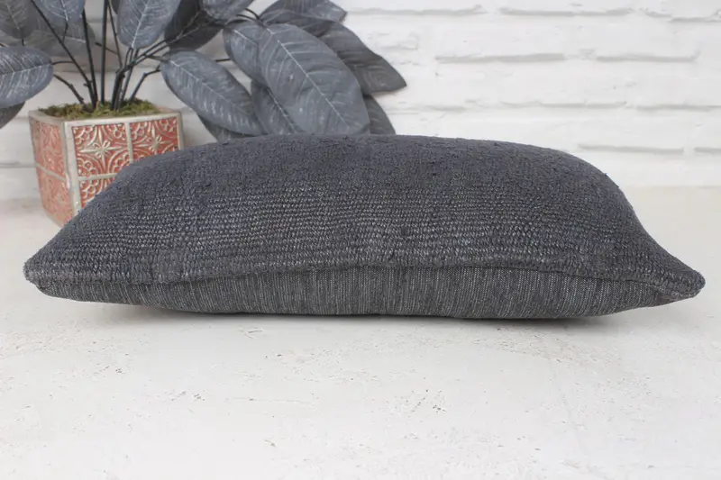 Turkish Kilim Pillow, Toss Pillow Sham, 8x16 Gray Cushion Cover, Muted Cushion, Cushion Cover, Kilim Pillow, Vintage Kilim Pillow - 5