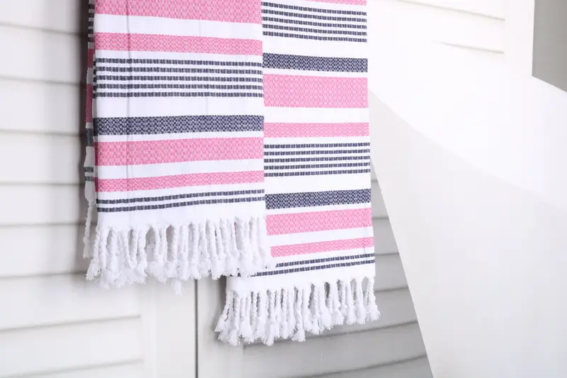 Embroidery Towel, Unique Gift, Custom Wedding Towel, Monogram Turkish Towel, Quick-Dry Beach Towel, Wedding Favors, 70x40 Cotton Striped Towel - 8