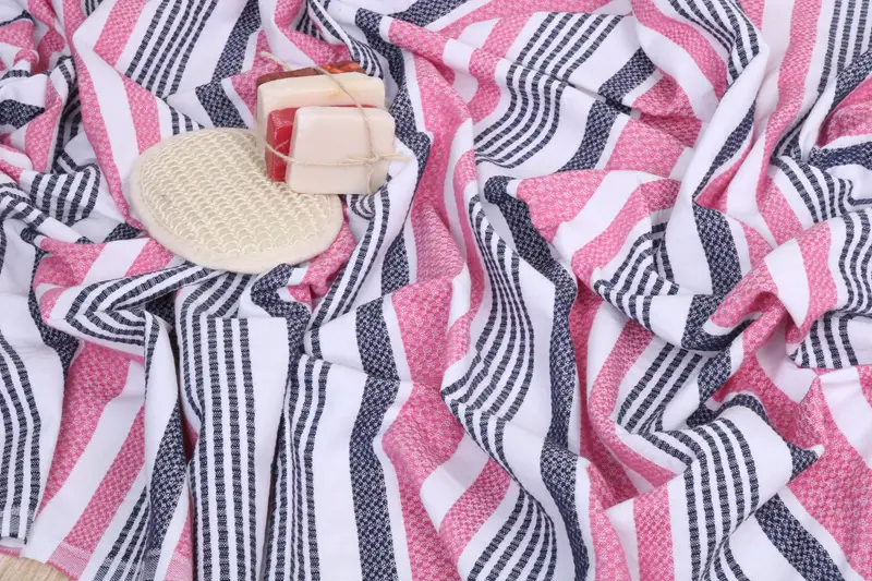 Embroidery Towel, Unique Gift, Custom Wedding Towel, Monogram Turkish Towel, Quick-Dry Beach Towel, Wedding Favors, 70x40 Cotton Striped Towel - 7