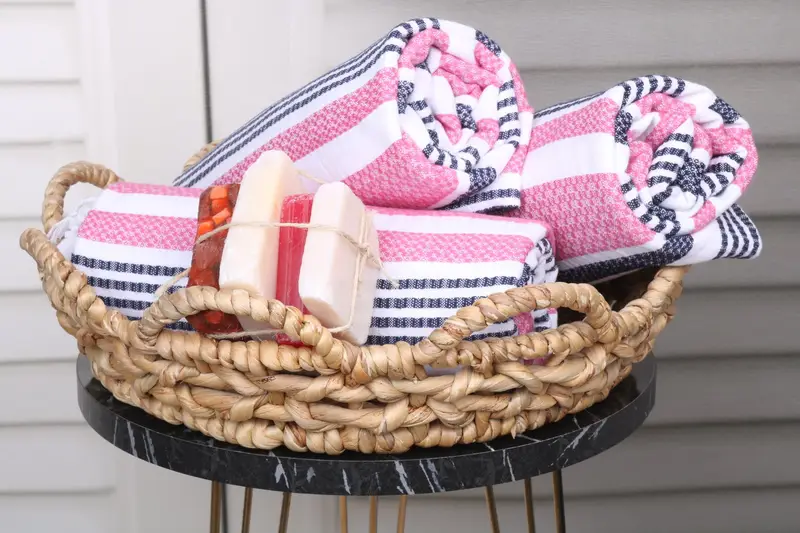 Embroidery Towel, Unique Gift, Custom Wedding Towel, Monogram Turkish Towel, Quick-Dry Beach Towel, Wedding Favors, 70x40 Cotton Striped Towel - 4