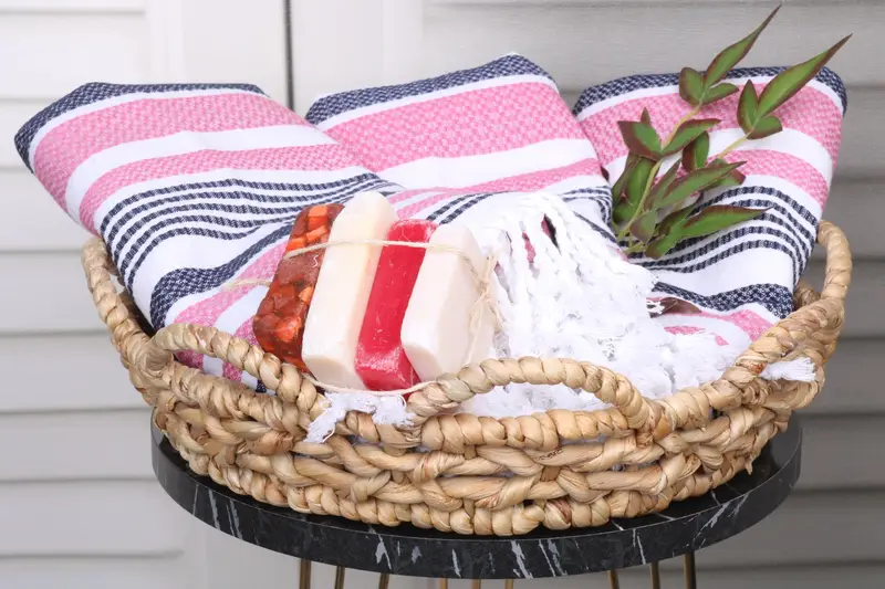 Embroidery Towel, Unique Gift, Custom Wedding Towel, Monogram Turkish Towel, Quick-Dry Beach Towel, Wedding Favors, 70x40 Cotton Striped Towel - 5