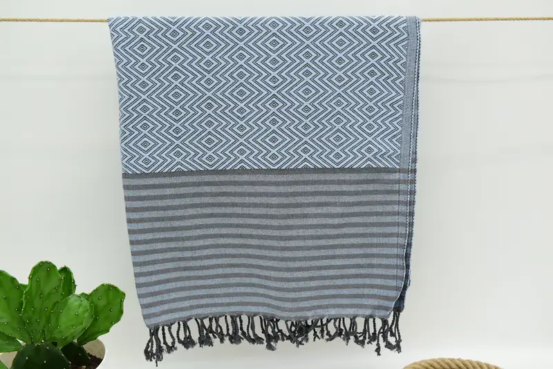 Travel Towel, 70x40 Cotton Diamond Towel, Monogram Turkish Towel, Merry Christmas Gifts, Guest Towel, Personalized Wedding Gift, Personalized Gift - 7