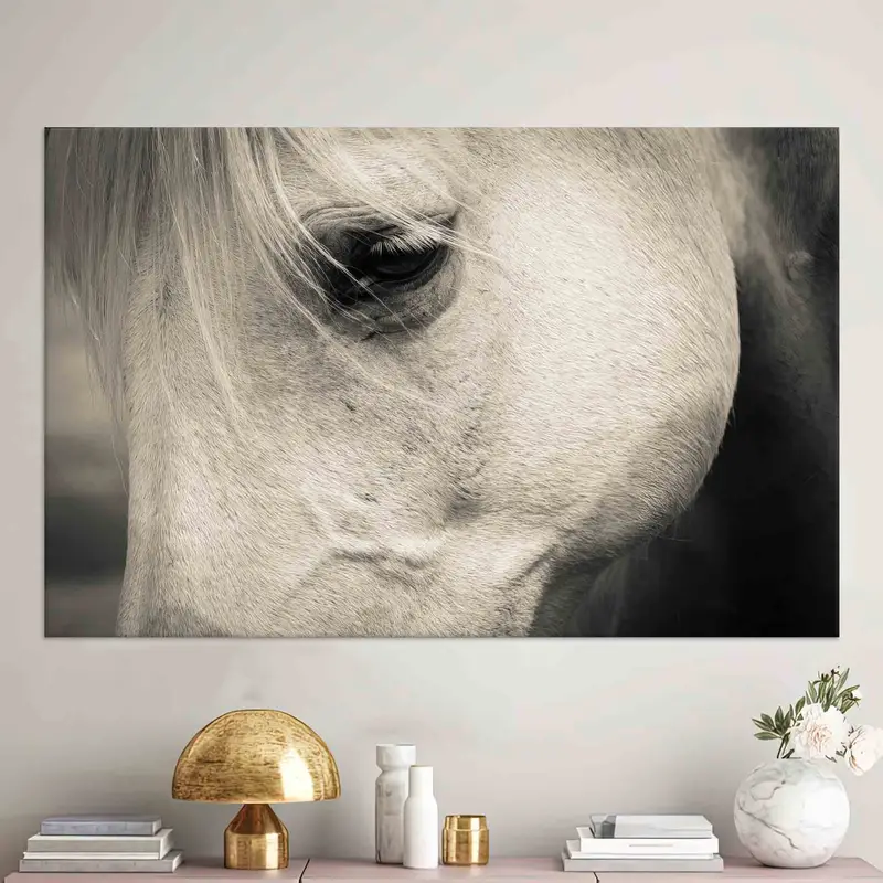 Elegant Horse Canvas Print: Trendy Decor for Man Cave & Office