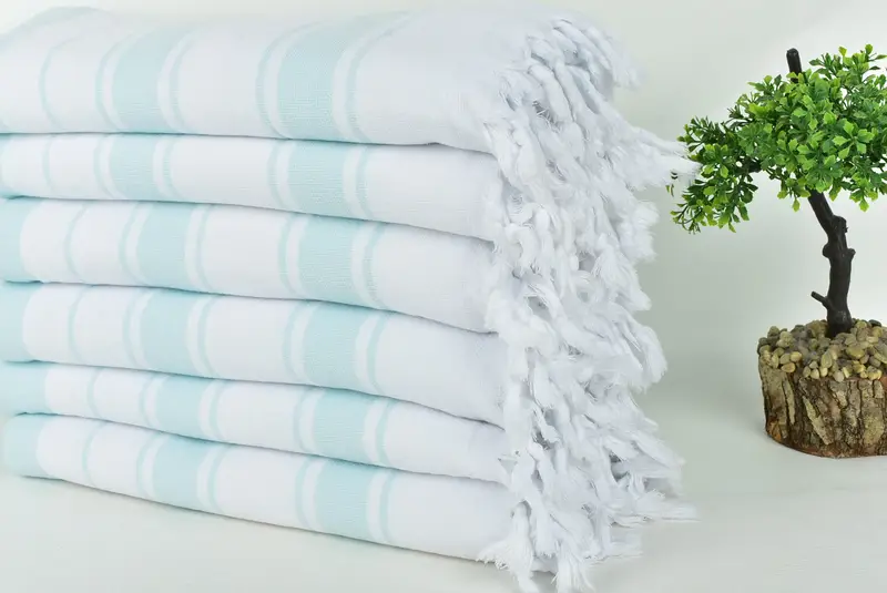 Gift For Coworker, Gift For The Home Decor, Turkish hand towel, Lightweight towel, 68x36 Cotton Striped Terry Towel, Bachelorette Party Gift - 3