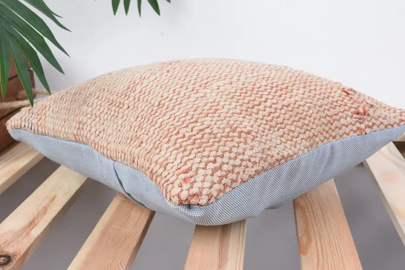 Boho Pillow Sham Cover, Pillow Sham, Nautical Throw Cushion Cover, Bright Cushion Cover, 12x12 Red Pillow, Kilim Pillow, Gift Pillow - 6