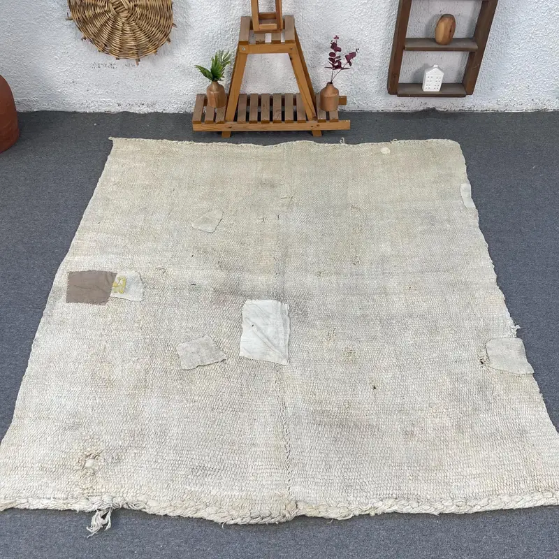Elegante Alfombra Oriental Beige, 5,3x5,9 ft Chic Home Decor