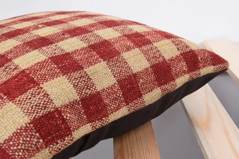 Ethnical Kilim Rug Pillow, Luxury Cushion, Handmade Kilim Cushion, Turkish Kilim Pillow, Cushion Cover, 12x12 Red Cushion, Customized Pillow Case - 7