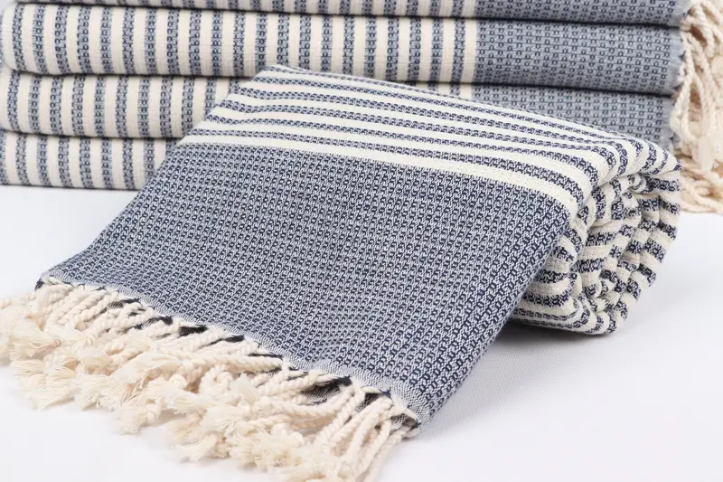 Decorative Towel, Soft towel, Large Turkish Towel, 68x40 Cotton Striped Towel, Embroidered Beach Towel, Bachelorette Party Decorations, Family Gift - 4
