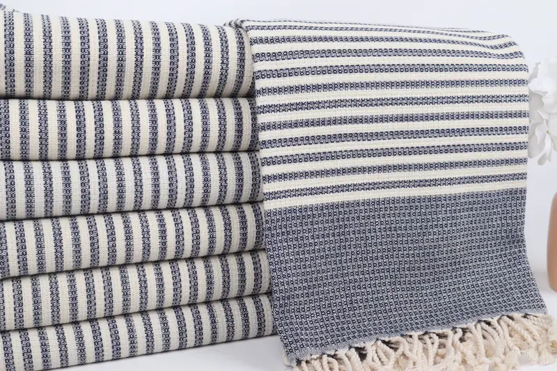 Decorative Towel, Soft towel, Large Turkish Towel, 68x40 Cotton Striped Towel, Embroidered Beach Towel, Bachelorette Party Decorations, Family Gift - 2