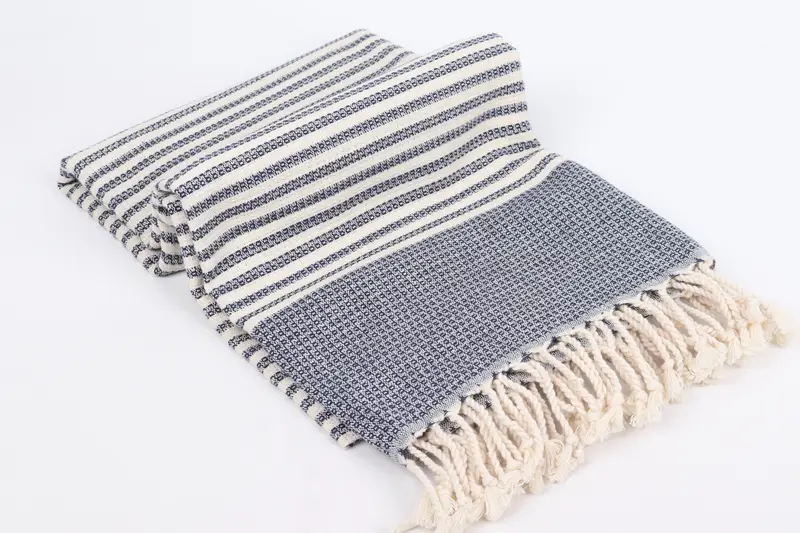Decorative Towel, Soft towel, Large Turkish Towel, 68x40 Cotton Striped Towel, Embroidered Beach Towel, Bachelorette Party Decorations, Family Gift - 6