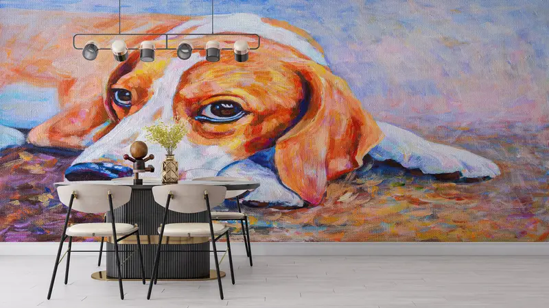 Modern Wall Painting, Modern Wall Paper, Paper Wall Art, Wall Paper Peel and Stick, , Contemporary Mural, Oil Painting Print, - 1