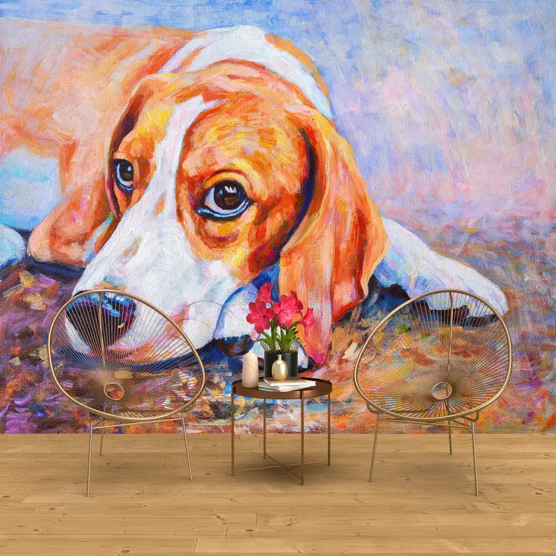 Modern Wall Painting, Modern Wall Paper, Paper Wall Art, Wall Paper Peel and Stick, , Contemporary Mural, Oil Painting Print, - 3