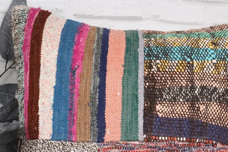 Pillow Cover, Handmade Kilim Cushion, 20x20 Rainbow Cushion, Bohemian Cushion Cushion Cover, Turkish Kilim Pillow, Gift Pillow - 2