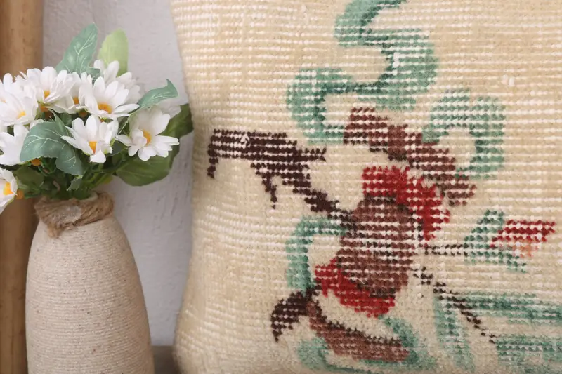 Customized Cushion Case, Cushion Cover, Pillow for Sofa, 12x24 Beige Pillow Case, Vintage Kilim Throw Pillow, Throw Kilim Pillow - 3
