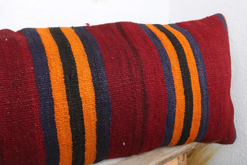 Armchair Cushion, Kilim Pillow Cover, Pillow for Couch, 16x48 Red Pillow Case, Home Decor Pillow, Pillow, Tapestry Cushion Cover - 4