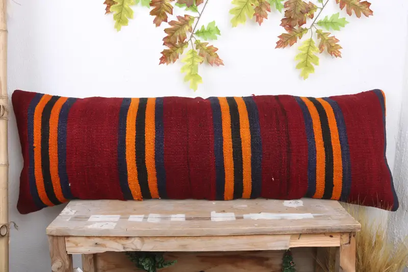 Armchair Cushion, Kilim Pillow Cover, Pillow for Couch, 16x48 Red Pillow Case, Home Decor Pillow, Pillow, Tapestry Cushion Cover - 2
