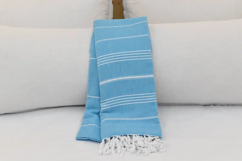 Bachelorette Gifts, Turkish Beach Blanket, Valentines Day Gift, Throw Blanket, Turkish Tablecloth, Woven Throw Blanket, 96x80 Cotton Striped Towel - 3