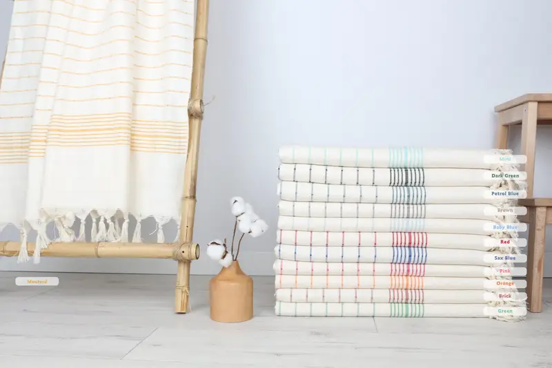 Bridal Shower Favors, Yoga Towel, 70x40 Cotton Striped Towel, Wedding For Favor, Gift For Wedding Day, Bridal Shower Gift, Personalized Gift