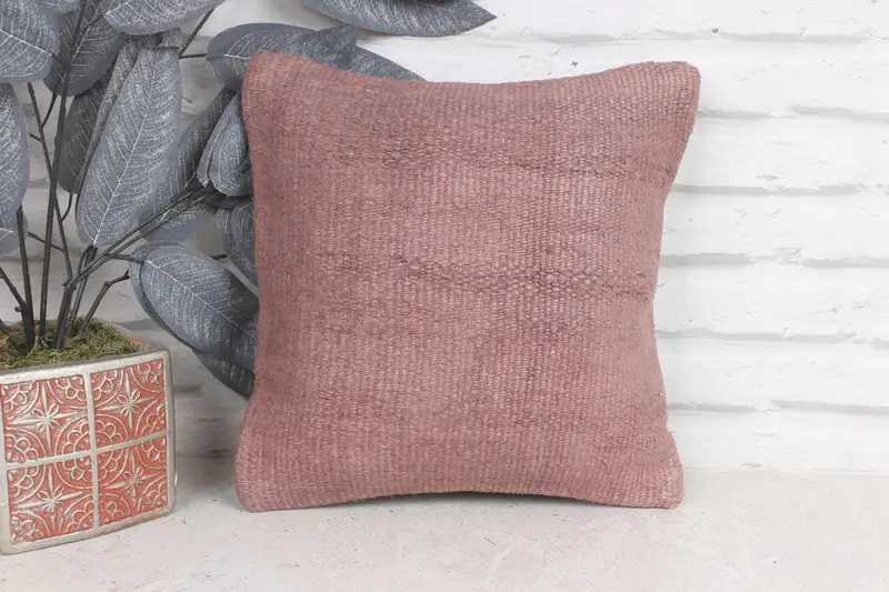 Vintage Kilim Throw Pillow, Antique Pillows, 12x12 Brown Pillow, Square Throw Cushion Cover, Pillow, Vintage Kilim Pillow Pillow Sham, Kilim Pillow - 1
