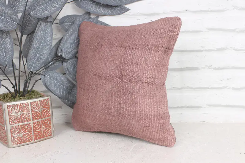 Vintage Kilim Throw Pillow, Antique Pillows, 12x12 Brown Pillow, Square Throw Cushion Cover, Pillow, Vintage Kilim Pillow Pillow Sham, Kilim Pillow - 3