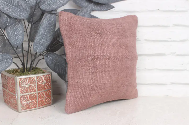 Vintage Kilim Throw Pillow, Antique Pillows, 12x12 Brown Pillow, Square Throw Cushion Cover, Pillow, Vintage Kilim Pillow Pillow Sham, Kilim Pillow - 4