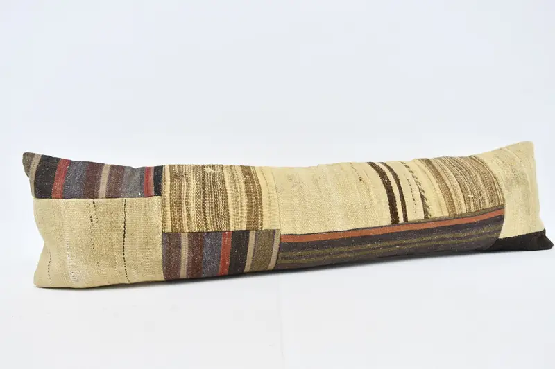 Pillow for Couch, Pillow Cover, Southwestern Pillow Case, 12x48 Beige Cushion Cover, Antique Pillows, Ethnical Kilim Rug Pillow - 3