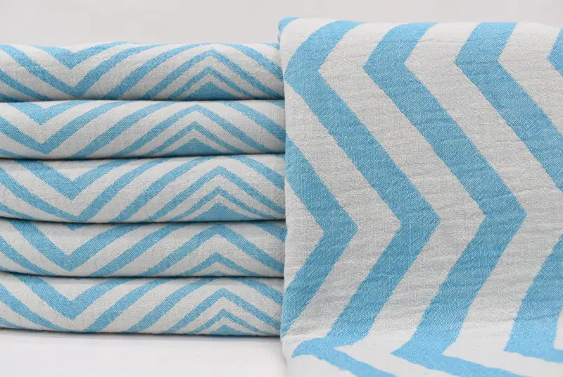 Regalo para la decoración del hogar, regalo de inauguración de la casa, regalos de dama de honor personalizados, toalla de viaje, toalla de regalo de dama de honor, toalla de diseño de zigzag de algodón 70x40