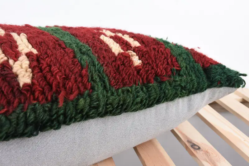 Pillow Cover, Armchair Cushion Cover, 12x36 Red Cushion Cover, Turkish Pillow, Bolster Throw Cushion, Throw Kilim Pillow, Vintage Pillow - 7
