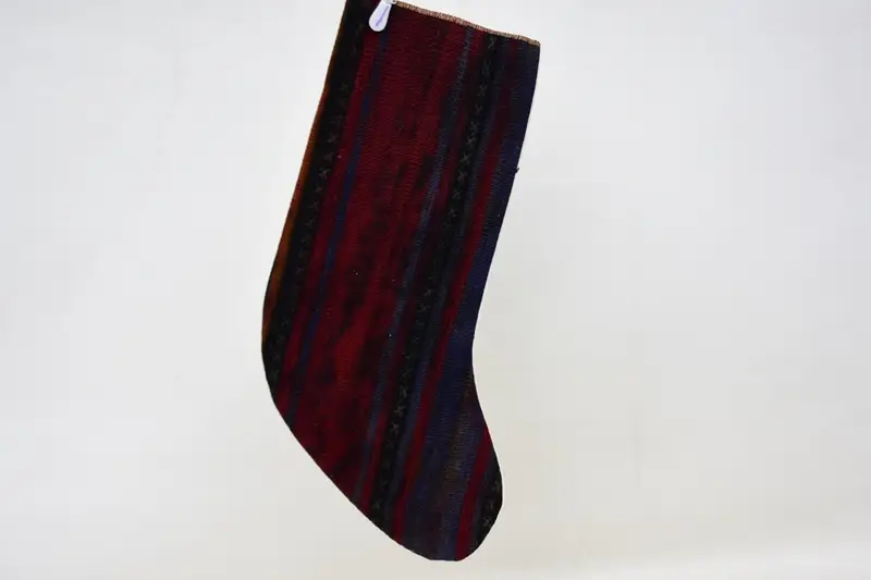 赤と青銅のクリスマスオーナメントストッキング、お祝いホリデーストッキング