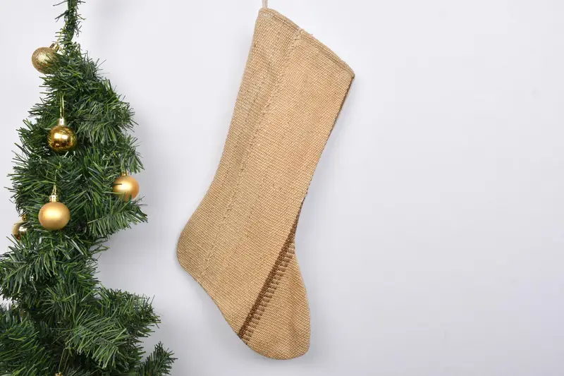 Patrón de adornos navideños, calcetín navideño de 7 pulgadas de ancho