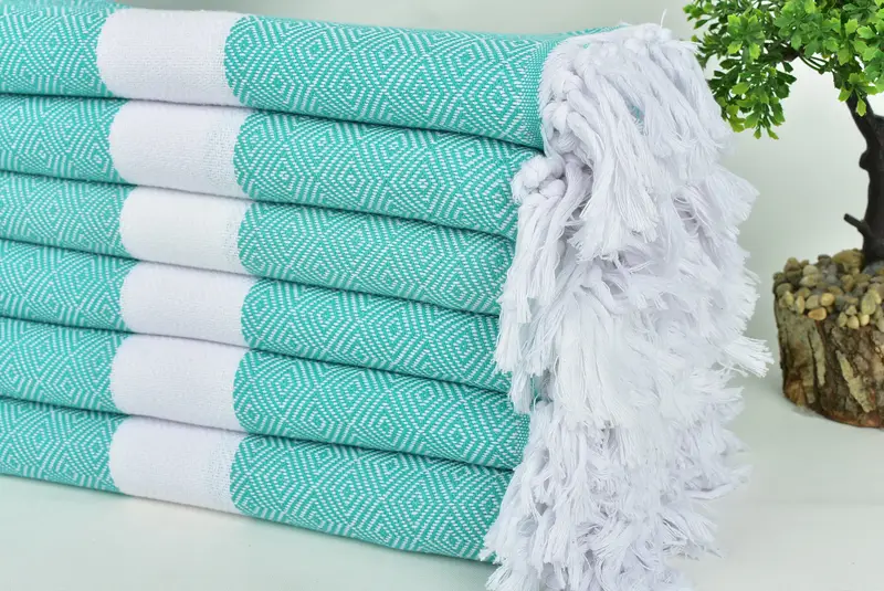 Cute Beach Towel, 70x40 Cotton Diamond Towel, Monogram Beach Towel, Bachelor Gift, Soft towel, Housewarming Gift, Bachelor Bachelorette Party Favors - 3