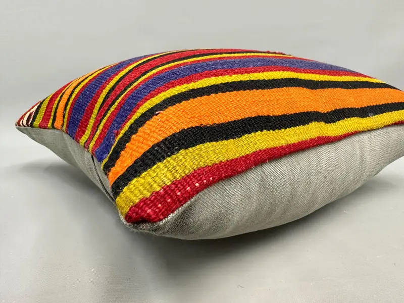 Turkish Pillow, Sustainable Cushion Cover, 18x18 Red Pillow Case, Bolster Cushion Case, Vintage Pillow, Ikat Cushion, Gift Pillow, Pillow Case - 6
