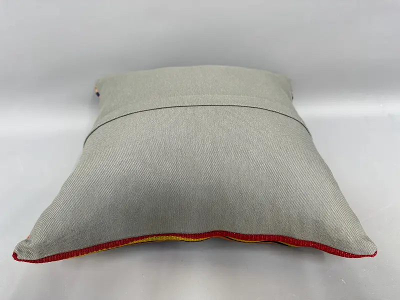 Turkish Pillow, Sustainable Cushion Cover, 18x18 Red Pillow Case, Bolster Cushion Case, Vintage Pillow, Ikat Cushion, Gift Pillow, Pillow Case - 7