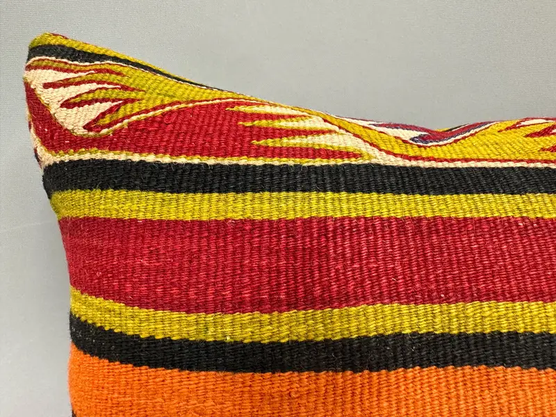 Turkish Pillow, Sustainable Cushion Cover, 18x18 Red Pillow Case, Bolster Cushion Case, Vintage Pillow, Ikat Cushion, Gift Pillow, Pillow Case - 5
