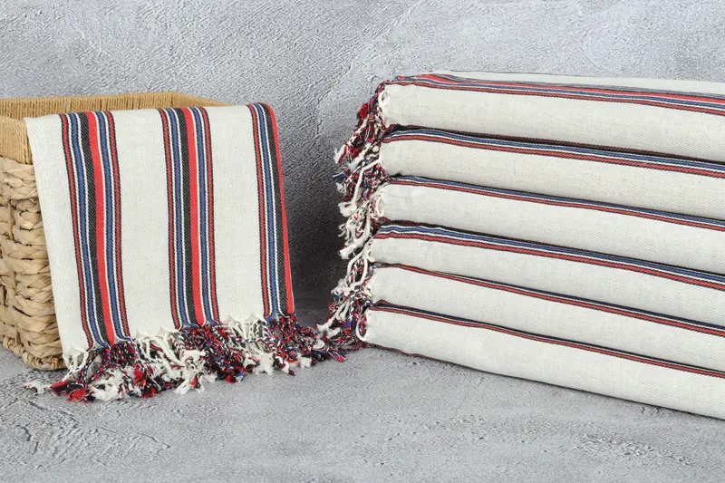 Onun için hediyeler, organik pamuklu havlu, gelin duş hediyesi, özelleştirilmiş havlular, monogramlı plaj havlusu, adlı havlu, 70x38 pamuklu çizgili havlu - 4