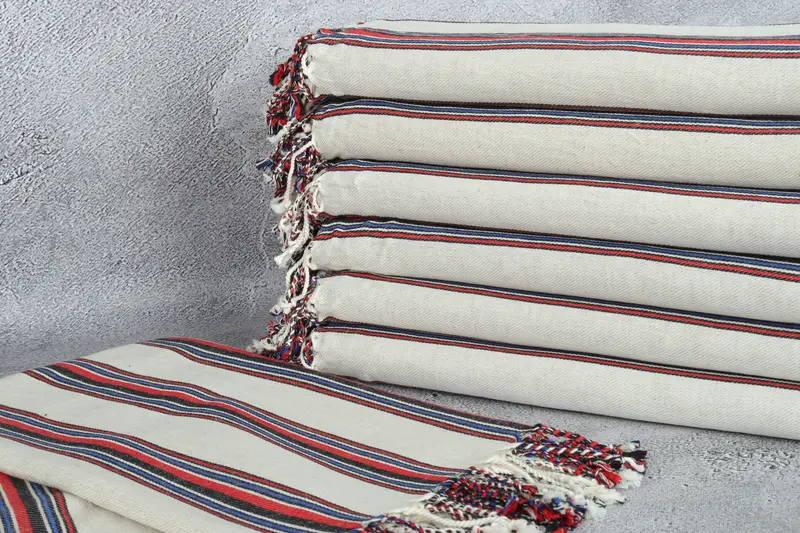 Onun için hediyeler, organik pamuklu havlu, gelin duş hediyesi, özelleştirilmiş havlular, monogramlı plaj havlusu, adlı havlu, 70x38 pamuklu çizgili havlu - 3