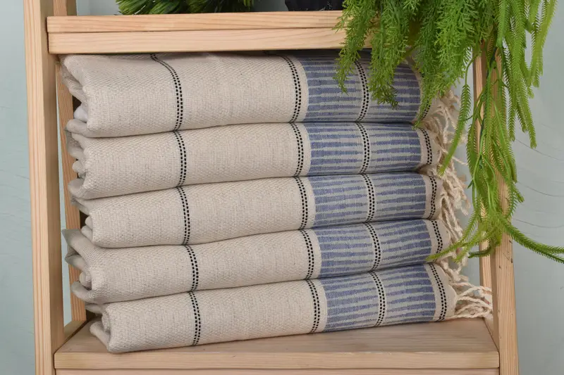 Handmade Gift, Personalized Kitchen Towel, 40x20 Linen Striped Towel, Bridesmaid Gifts, Bachelorette Party Decorations, Small Towel, Wedding Favors - 1