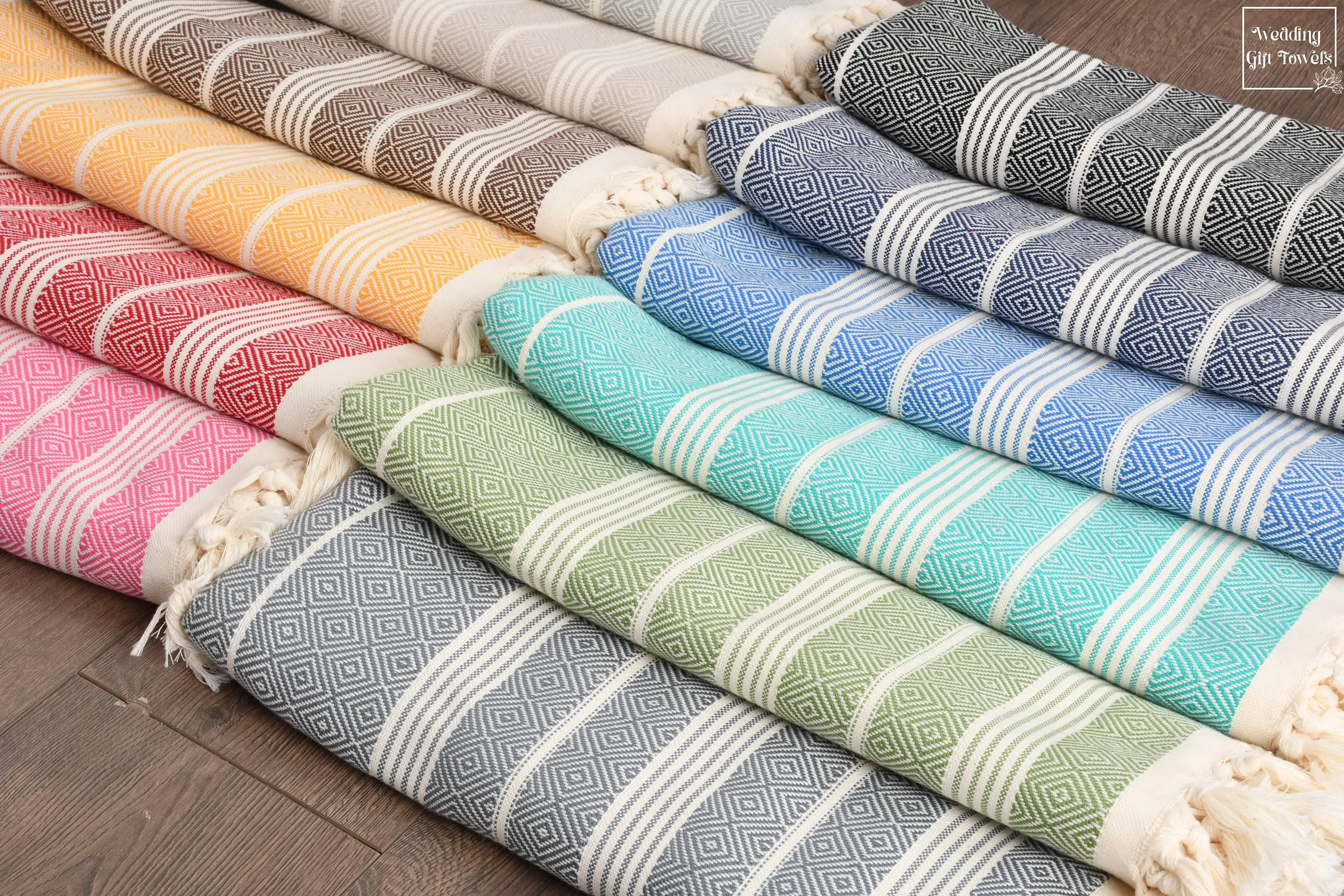 Diamond Turkish Cotton Beach Towel Beige, 38x70 Inches - 1