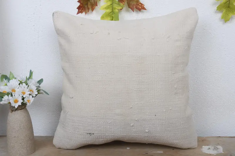 Kilim Cushion Sham, Boho Chic Cushion Cover, Cushion Cover, Indoor Cushion, 16x16 Beige Pillow, Pillow for Couch, Gift Pillow, Wholesale Pillow - 2