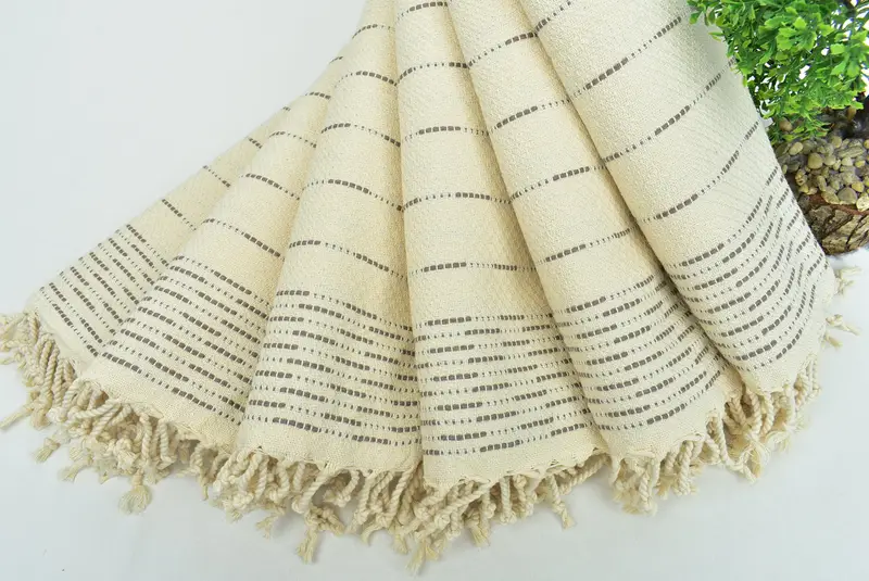 Toalla de regalo de dama de honor, favores de boda, regalos de Navidad, toalla de mano con monograma, toalla de diseño a rayas de algodón 36x18, favores de ducha de novia, toalla de cocina - 4