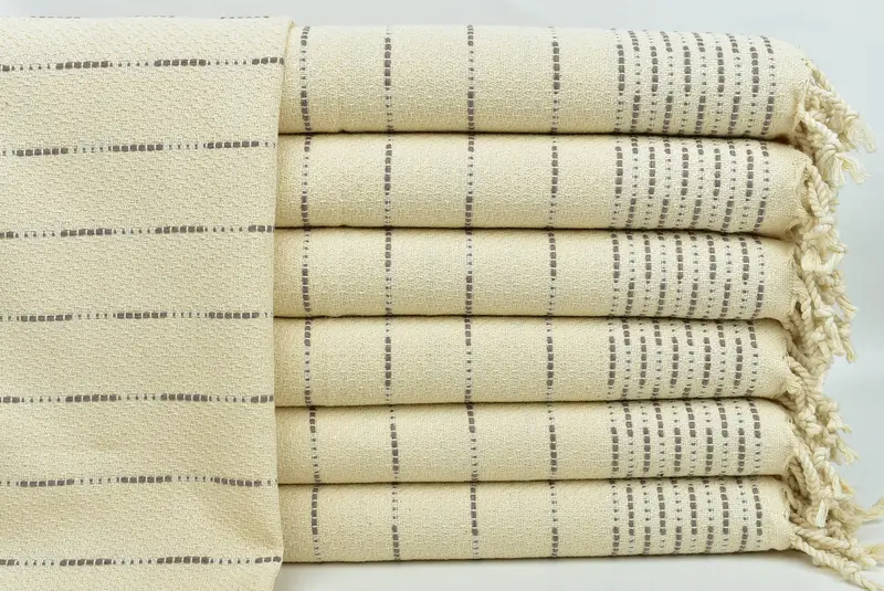 Toalla de regalo de dama de honor, favores de boda, regalos de Navidad, toalla de mano con monograma, toalla de diseño a rayas de algodón 36x18, favores de ducha de novia, toalla de cocina - 1