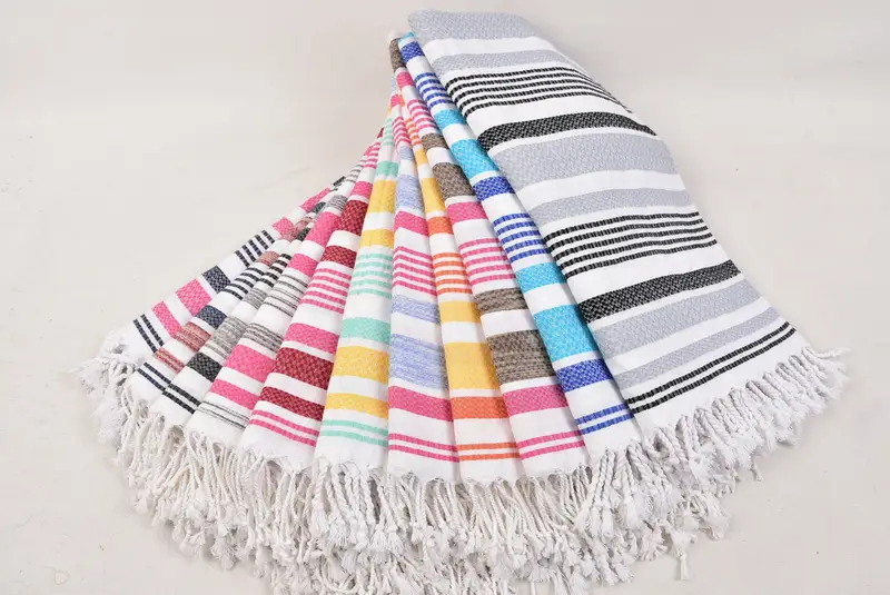 Turkish Towel USA, Handmade Turkish Towel, Custom Gifts, Turkish Beach Towel Bulk, 70x36 Cotton Striped Towel, Best Beach Towel, Sand-free towel - 4