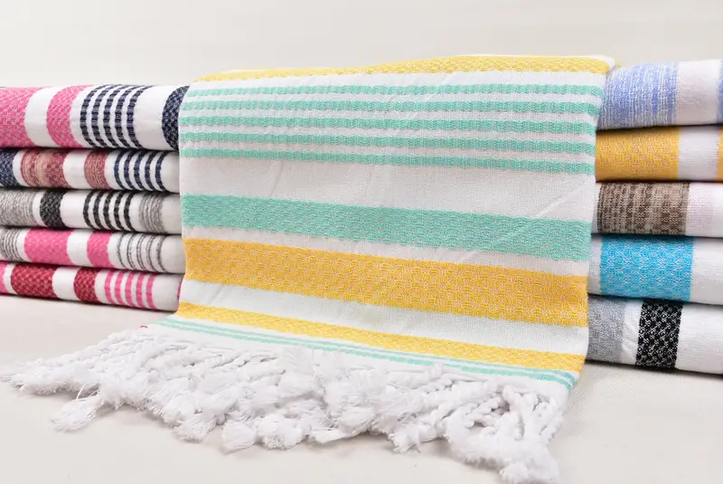 Turkish Towel USA, Handmade Turkish Towel, Custom Gifts, Turkish Beach Towel Bulk, 70x36 Cotton Striped Towel, Best Beach Towel, Sand-free towel - 2